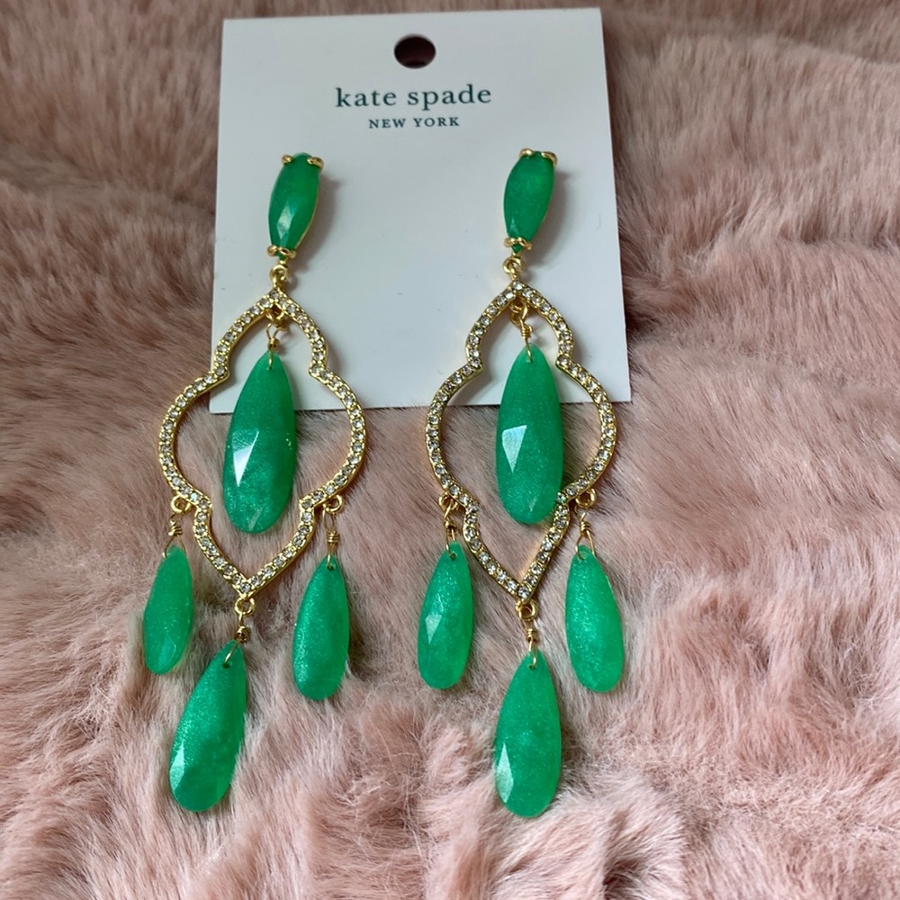 Gorgeous Kate Spade Green Lantern Gem earrings